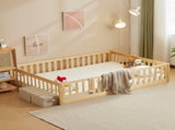 Fence with door and decking, natural wood color, painted surface, pine wood, Queen children's 90863553