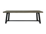 Outdoor Acacia Wood Dining Table, Sandblast Gray Finish and Black N768P190946G