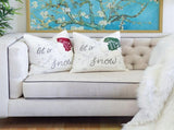 Let It Snow Christmas Throw Pillow 20x20" Square Cotton Cushion with Red Knit Hat Design and B357P609250