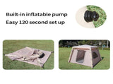4-post Camping Tent 3-4 people easy to set up inflatable tent Luxury camping outdoor air blown tent, 20208326