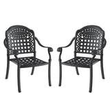 Cast Aluminum Patio Dining Chair 2PCS With Black Frame and Cushions In Random Colors W1710P166004