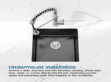 Stainless Steel Kitchen Sink, 18x18 Single Bowl, Undermount HandmadeSink in Black, with US 33514465