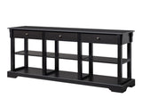 Console Sofa Table with Ample Storage, Retro Kitchen Buffet Cabinet Sideboard with Open Shelves and 25351153