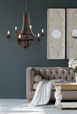 6 - Light Metal Chandelier, Hanging Light Fixture with Adjustable Chain for Kitchen Dining Room W2078138933