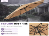 9FT Outdoor Patio Umbrella Market Table Polyester Fabric Canopy Iron Frame 8 Ribs UV Protection 63266915