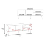 TV Stand, 1 Door, 3 Shelves, Black B097P262376