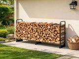 101" x 14" x 46" Firewood Rack with Waterproof Cover, 660lb Weight Capacity 1/2 Cord Outdoor Log 05805991