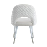 ZUN ACME Zemirah Side Chair, White Velvet & White Finish DN02234