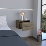 Floating Nightstand, Space-Saving Design with Handy Drawer and Surface, Dark Brown B097P163092