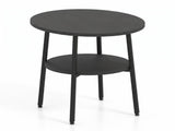 Set of 2 Round Side Table with Storage Shelf and Metal Frame, 2-Tier End Table Nightstand for Living 87287013