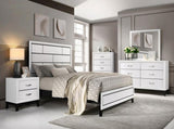 Modern Contemporary White Finish Storage Nightstand of 2x Drawers 1pc Wooden Bedroom Furniture B011P235882