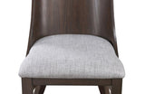 ZUN 2pc Mid-Century Modern Upholstered Dining Chair Barrel Back Brown Walnut Finish Wooden Dining Room B011P263741