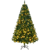 6 FT Pre-lit Artificial Christmas Tree, Hinged Xmas Pine Tree with 1000 Branch Tips, 350 Lights and 25437080