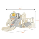 ZUN Kids Slide Playset Structure 9 in 1, Freestanding Castle Climbing Crawling Playhouse with Slide, PP307713AAK