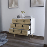 ZUN Kimball 3-drawer Dresser, Modern Chic Storage with Wooden Legs B128P176105