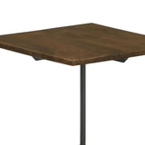 Dark Brown and Gunmetal Accent Table with Tripod Legs B062P153885