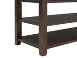 Retro Design Console Table with Two Open Shelves, Pine Solid Wood Frame and Legs for Living Room 20760621