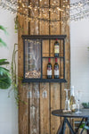 ZUN 26x5.1x28.3" Black Floating Wine Bar Shelf with Glass Holder and Display Shelves W2078P223144