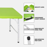 ZUN 4ft Green Portable Folding Table Indoor&Outdoor Maximum Weight 135KG Foldable Table for Camping 73047436