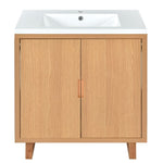 ZUN 30" Bathroom vanity Set with Sink, Combo Cabinet, Bathroom Storage Cabinet, Solid Wood Frame 13281534