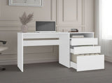 Kenai 3 Drawers Computer Desk, One Shelf, White B097P474290
