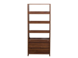 Night Stand with Bookshelf, Night Stand with 2 Storage Drawers for Bedroom 34726081