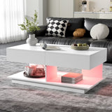 U-Can 41.3''-76.7'' Extendable Coffee Table, Efficient Central Coffee Table with Multiple Storage N724P290061K