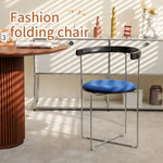 ZUN Folding Dining Chair with Modern Design,Chrome Frame with Wood back,Upholstered for Dining Living W2105P250641