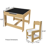 3-in-1 Kids Study Table & Chairs Set - Multi-Functional Activity Table with Detachable Blackboard 14667986