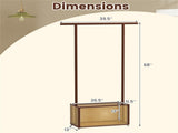 2-in-1 Bamboo Clothing Rack with Rolling Wheels & 60L Storage Basket - Brown 74073480