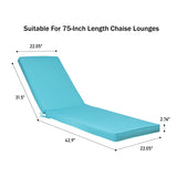 ZUN Outdoor Lounge Chair Cushion Replacement Patio Funiture Seat Cushion Chaise Lounge Cushion（SKY BLUE 73813786