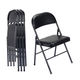 4pcs Elegant Foldable Iron & PVC Chairs for Convention & Exhibition Black 33457557