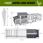 ZUN Wooden Chicken Coop Hen House with Doors for Ventilation, Runs and Nesting Box, Gray W2181P155331