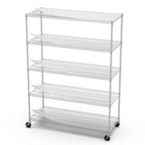 5 Tier 7500lbs Heavy Duty Adjustable Storage Rack Metal Shelf Wire Shelving Unit with Wheels & Shelf W155083060