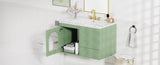 ZUN 30x18x19.6 Inches Elegant Floating Bathroom Vanity Sink and Cabinet Combo - 1 Door and 2 Drawers 94525084