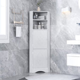 ZUN Tall Bathroom Corner Cabinet, Freestanding Storage Cabinet with Doors and Adjustable Shelves, MDF WF293800AAK