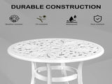 Phoenix Cast Aluminum Round Table, Patio End Table Side Table, Cast Aluminum Cocktail Table, Outdoor 23436052
