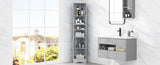 Multi-Functional Corner Cabinet Tall Bathroom Storage Cabinet with Two Doors and Adjustable Shelves, WF530911AAE