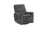 Man Wah Cozy Upholstered Swivel Recliner, Gun Metal B2707P311421