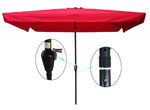 ZUN 10 x 6.5ft Rectangular Patio Umbrella Outdoor Market Umbrellas with Crank and Push Button Tilt for W65627940