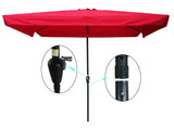 ZUN 10 x 6.5ft Rectangular Patio Umbrella Outdoor Market Umbrellas with Crank and Push Button Tilt for W65627940