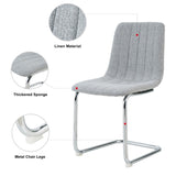 ZUN Modern simple light luxury dining Light Grey chair home bedroom stool back student desk chair metal W210P143662