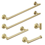 5-Pieces Brushed Nickel Gold Bathroom Accessories Set, Stainless Steel Bathroom Hardware Set, Bath W1932P156145