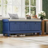TREXM Classic Storage Bench with Cushioned Seat and Three Drawers for Entryway and Living Room N715P207812M