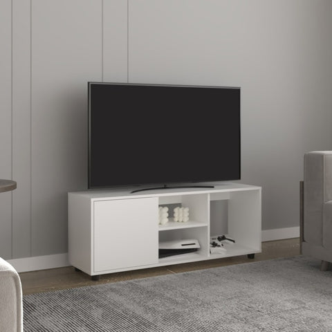 ZUN Adel 51" Wide Tv Stand with One Door Cabinet , Four Open Shelves, Cable Management, Living, Tv B200P286981