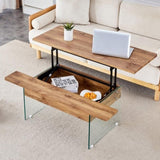 Multifunctional Lift Top Coffee Table -Light Wood Color Grain Sticker, Essential for Modern W2920P226073