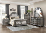 Traditional Style 1pc Luxurious Nightstand of 3 Drawers Marble Top Gray Finish Silver Tipping Wooden B011P186803