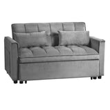 3 in 1 Convertible Sleeper Sofa Bed, Modern Pull Out Couch Bed, Adjustable Backrest, Velvet Loveseat W2121P289395
