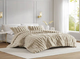 Ultrasoft Faux Fur Ribbed Comforter Set Full/Queen B035P294133