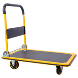 Foldable Platform Truck Push Dolly 660 lb. Weight Capacity Black and Yellow W465P171070